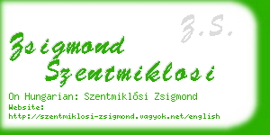 zsigmond szentmiklosi business card